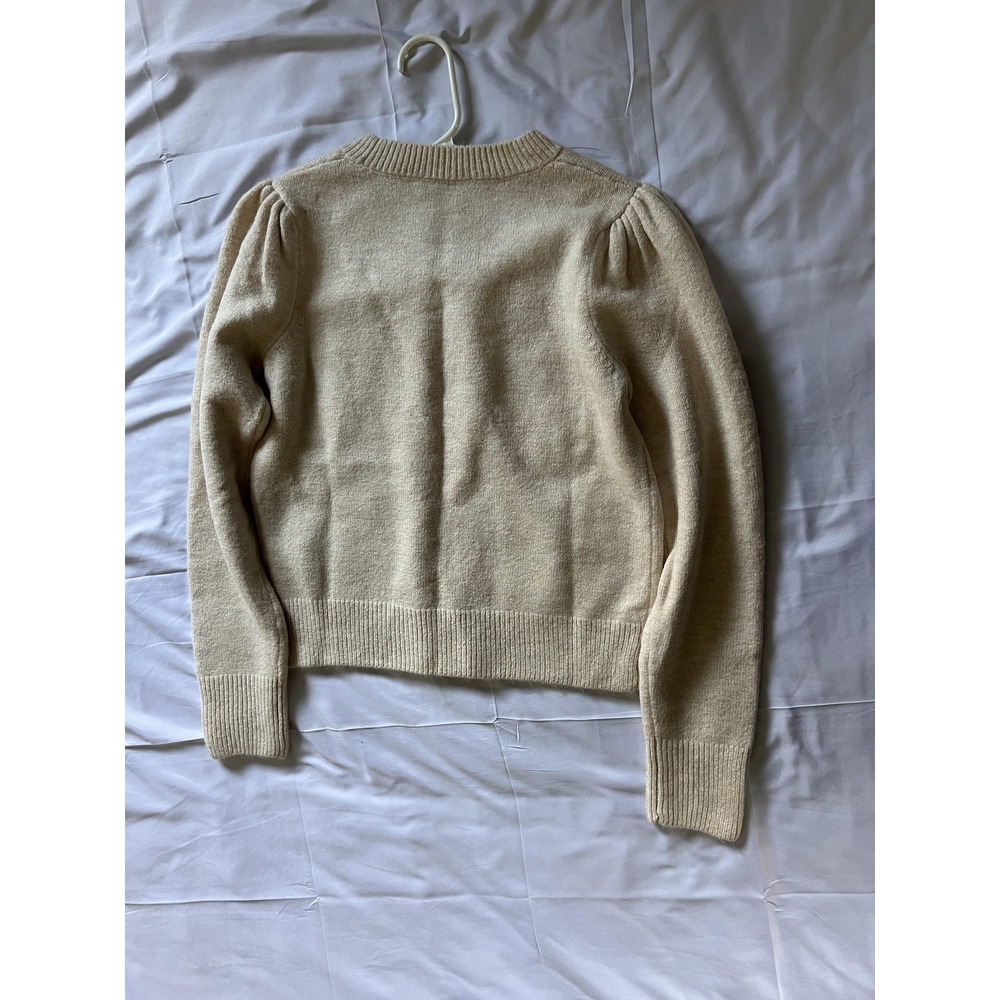 Laundry By Shelli Segal Sweater WomenS S Beige Marshmallow Floral Knit Crop NWT - Picture 8 of 11